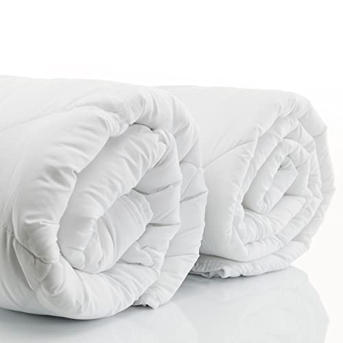 etérea Basic Microfaser Emily 4-Jahreszeiten Bettdecke - 155x220 cm - Nachhaltig & Ökotex 100 - Waschbar 95 Grad & Kochfest - 3 in 1 Kombinierbare Steppdecke mit Druckknöpfen - Weiß etérea Basic Microfaser Emily 4-Jahreszeiten Bettdecke - 155x220 cm - Nachhaltig & Ökotex 100 - Waschbar 95 Grad & Kochfest - 3 in 1 Kombinierbare Steppdecke mit Druckknöpfen - Weiß von etérea Himmlische Qualität