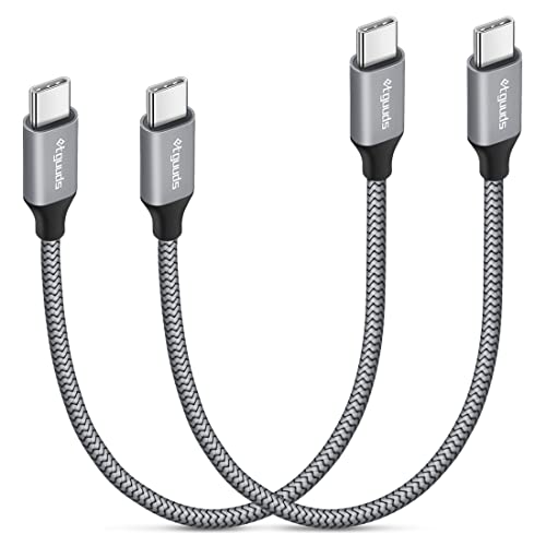 etguuds USB C auf USB C Kabel Kurz [30CM 2Stück], 60W USB Type C Ladekabel Nylon Schnellladekabel für iPhone 15 Pro Samsung Galaxy S24 S23 S22 Note 20 A53 A54 A70 Pixel 7/8 usw -Grau von etguuds