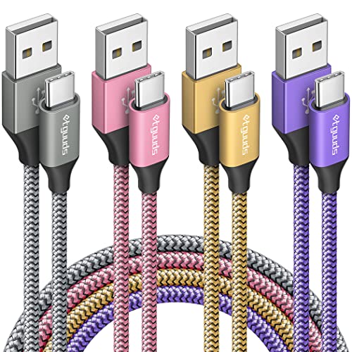 etguuds USB C Kabel, [4Stück 1M] Ladekabel USB C Nylon QC 3.0 Typ C Schnellladekabel Kompatibel mit iPhone 15 Pro Max Samsung Galaxy S20 S10 S9 S8 Plus, A20E A21 A50 A40 M31 usw von etguuds