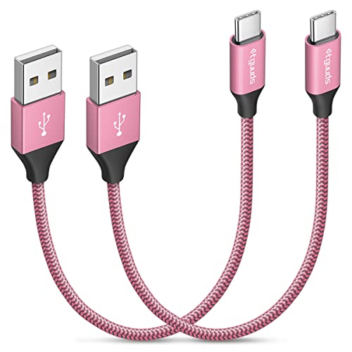 etguuds USB C kabel Kurz 30CM 2Stück, USB Typ C Ladekabel 3A Nylon Geflochten Schnellladekabel für iPhone 15 Pro Max Samsung Galaxy S22 S21 S20 S10 S9 S8 Plus Note 10 9 usw -Rosa von etguuds