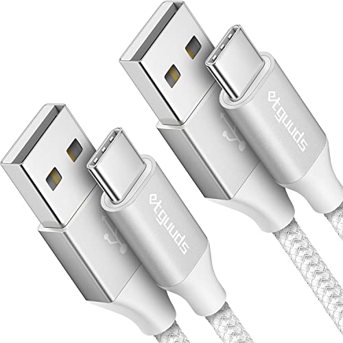 etguuds USB C Kabel [2Stück 90cm], Weiß USB C Ladekabel Fast Charge Nylon Type C Kabel für iPhone 15 Pro Samsung Galaxy S22 S21 S20 S10 S9 S8 Plus, A20 A13 A51 A50 A41 M31 usw von etguuds