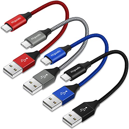 etguuds USB C Kabel Kurz, [4Stück 0,3M/30CM] Ladekabel USB C Nylon QC 3.0 Typ C Schnellladekabel Kompatibel mit iPhone 15 Pro Max Samsung Galaxy S20 S10 S9 S8 Plus, A20E A21 A50 A40 M31 usw von etguuds