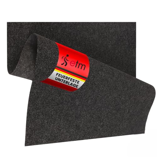 Etm Feuerfeste Unterlage 30 x 30 cm hitzebeständig bis zu 1000 °C Perfekt als Feuerschutzmatte oder Grillunterlage, Nicht brennbare Hitzeschutzmatte, Dalton. von etm