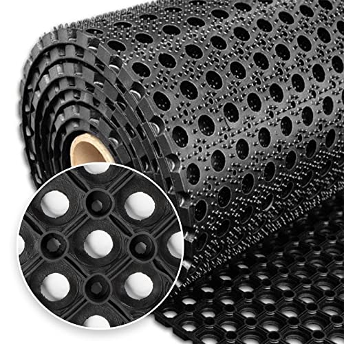 Profi Ringgummimatte von etm | Gummimatte für den Eingangsbereich außen und innen | Matte mit robuster Ringgummi Struktur | Größe wählbar (100x400 cm, 23 mm) von etm