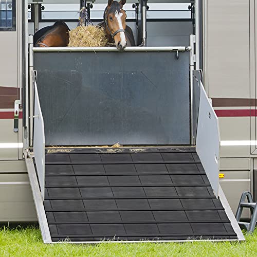 etm Rampenmatte für Pferdeanhänger - Gummimatte mit Stegen und gerippter Oberfläche - rutschsicher und gelenkschonend - 155x175 cm von etm