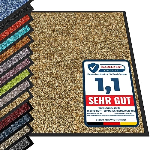 etm® Schmutzfangmatte - Fußmatte in vielen Größen - Türmatte Fußabstreifer für Haustür innen und außen (Beige, 60x90 cm) von etm