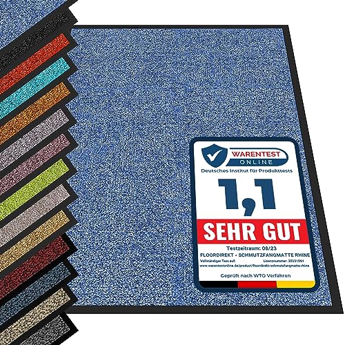 etm® Schmutzfangmatte - Fußmatte in vielen Größen - Türmatte Fußabstreifer für Haustür innen und außen (Blau, 1200x180 cm) von etm