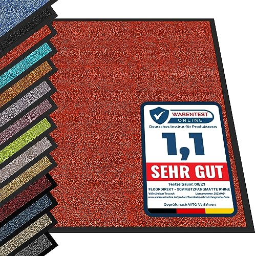 etm® Schmutzfangmatte - Fußmatte in vielen Größen - Türmatte Fußabstreifer für Haustür innen und außen (Rot, 90x150 cm) von etm