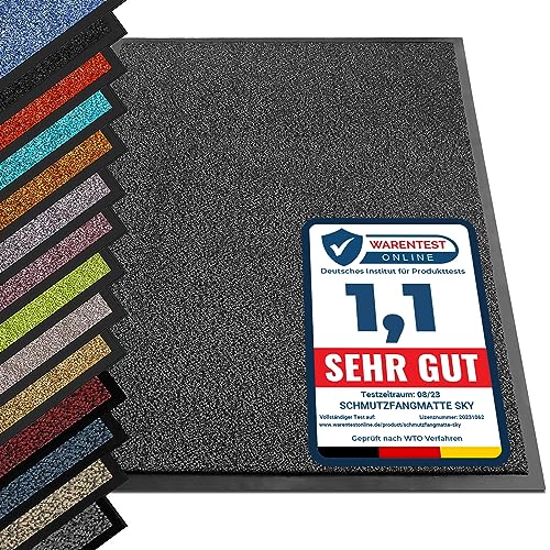 etm® Schmutzfangmatte - Note 1,6: Sieger Preis-Leistung - Fußmatte in vielen Größen - Türmatte Fußabstreifer für Haustür innen und außen (Anthrazit-Schwarz, 200x300 cm) von etm