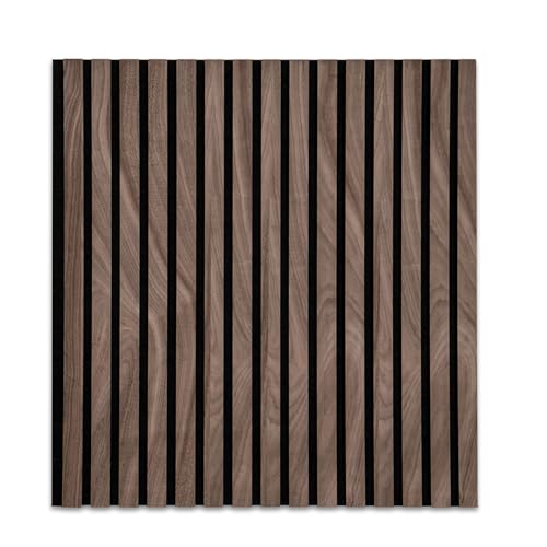 etm Akustikpaneele 60 x 60 cm, Wandpaneele mit Echtholzfurnier| Wandverkleidung | Akustikpaneel | Wandpaneele auf filz | Akustikfilz (Black Walnuts) von etm