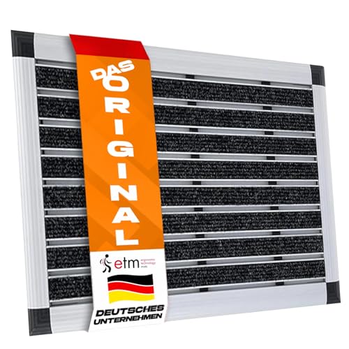 etm fussmatte aussen - 42 x 60 cm - schmutzfangmatte, aus Alu -Verschiedene Modelle - rostfrei & wetterfest - Haustür fussmatte innen (Elegant Mat) von etm