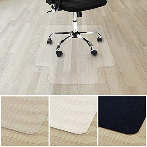 etm Bodenschutzmatte für Bürostuhl | 100% ohne BPA & Phthalate - Geruchsfrei | Bürostuhlunterlage für zuhause und im Büro | viele Größen (transparent - 90x120 cm mit Lippe) von etm