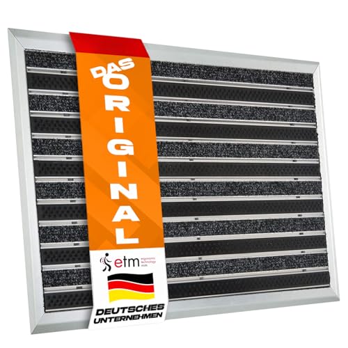 etm Fussabtreter Aussenbereich Alu -Verschiedene Modelle - rostfrei & wetterfest - Haustür Fußabtreter (Optimum Mat, 39 x 60 cm - Rips & Bürsten) von etm