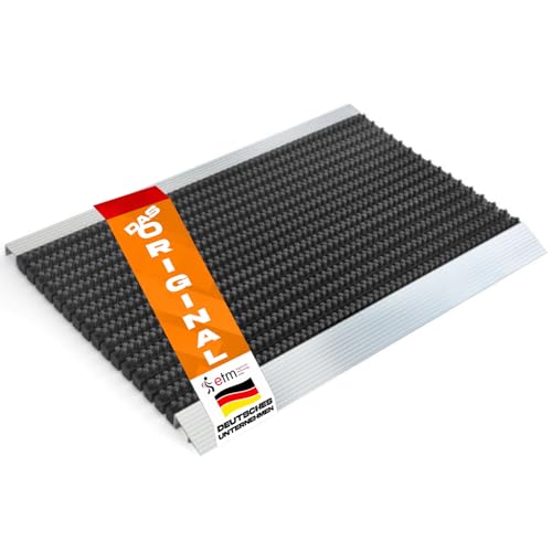 etm Fussabtreter Aussenbereich Alu -Verschiedene Modelle - rostfrei & wetterfest - Haustür Fußabtreter (Profi Brush schwarz - mit Alu Rahmen, 50 x 80 cm) von etm