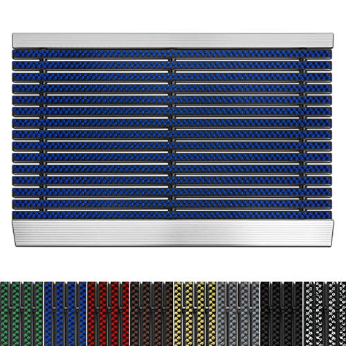 etm Fußmatte mit Aluminium Rahmen für außen | Elegante Alumatte mit robusten Bürsten wetterfest | 3 Größen (40 x 60 cm Blau) von etm