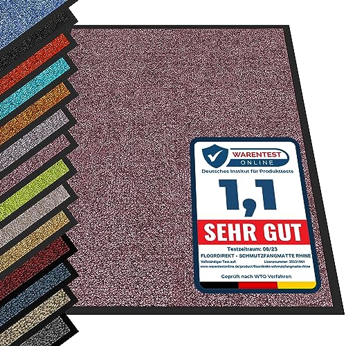 etm Hochwertige Fußmatte | schadstoffgeprüft | bewährte Eingangsmatte in Gewerbe & Haushalt | Schmutzfangmatte mit Top-Reinigungswirkung | Sauberlaufmatte waschbar & rutschfest (135x200 cm, Lila) von etm