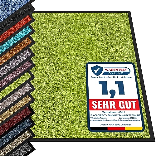 etm Hochwertige Fußmatte | schadstoffgeprüft | bewährte Eingangsmatte in Gewerbe & Haushalt | Schmutzfangmatte mit Top-Reinigungswirkung | Sauberlaufmatte waschbar & rutschfest (60x90 cm, Grün) von etm