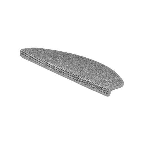 etm Original Stufenmatten Treppen-Teppich 15er Spar Set 20 Farben und 20 Modelle zur Auswahl (Halbrund Silber 65x23,5 cm Silber) Kalkuta von etm