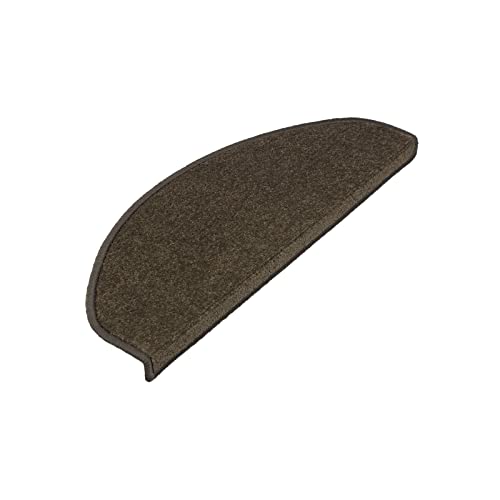 etm Original Stufenmatten Treppen-Teppich 15er Spar Set 20 Farben und 20 Modelle zur Auswahl (Schlamm, Halbrund 65 x 23,5 cm) Dynasty von etm