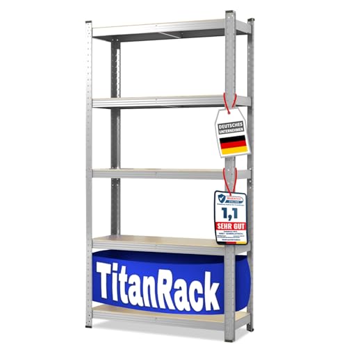 etm Schwerlastregale – Garage, Keller, Werkstatt - Steckregal, Lagerregal, Kellerregal - Hohe Traglast & Verstellbare Böden (Verzinkt, 220 x 90 x 60 cm) von etm