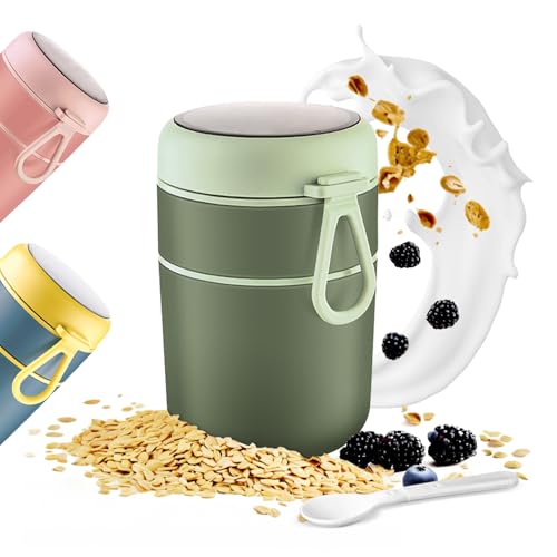 etoper Müslibecher to Go 600ml+210ml, Edelstahl Lunchbox, Auslaufsicher joghurtbecher to go mit löffel und Deckel für Müsli To Go Becher, Joghurt To Go Becher, Müslicup (Grün) etoper Müslibecher to Go 600ml+210ml, Edelstahl Lunchbox, Auslaufsicher joghurtbecher to go mit löffel und Deckel für Müsli To Go Becher, Joghurt To Go Becher, Müslicup (Grün) von etoper