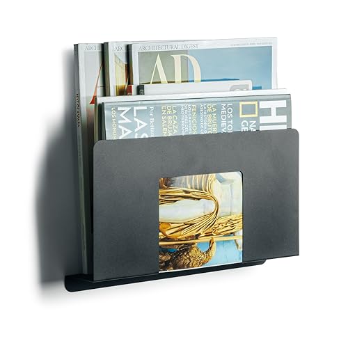 Zeitschriftenständer für den Schreibtisch, Zeitschriftenordner, Aktenordner, A4-Papier, A4-Papier, Küche, Büro, Eingangsbereich, Badezimmerregal, Schwarz, 2 Stück von etterr