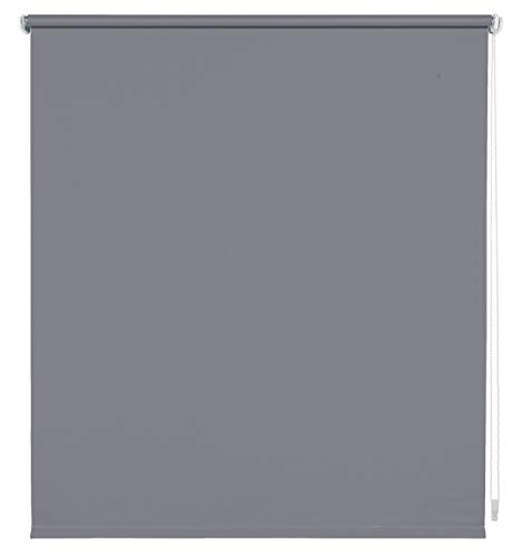 Kettenzugrollo Seitenzugrollo Fenster Rollo viele Größen und Farben Metall Träger Wand- und Deckenmontage Stoff Blickdicht lichtdurchlässig Vorhang Sonnenschutz Blendschutz (140 x 180 cm, Dunkelgrau) von etusimo