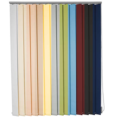 Lamellenvorhang Vertikaljalousie nach Maß 11 Farben Lamellen Blickdicht lichtdurchlässig Schiene Silber Tür Fenster Sonnenschutz Blendschutz (Breite 120,1-140 cm x Höhe 160,1-180 cm, Creme) von etusimo