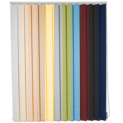 Lamellenvorhang auf Maß Vertikaljalousie viele Größen und Farben Stoff Blickdicht lichtdurchlässig Tür Fenster Lamellen Rollo Schiebegardine (Breite 40-60 cm x Höhe 60-80 cm, Anthrazit) von etusimo