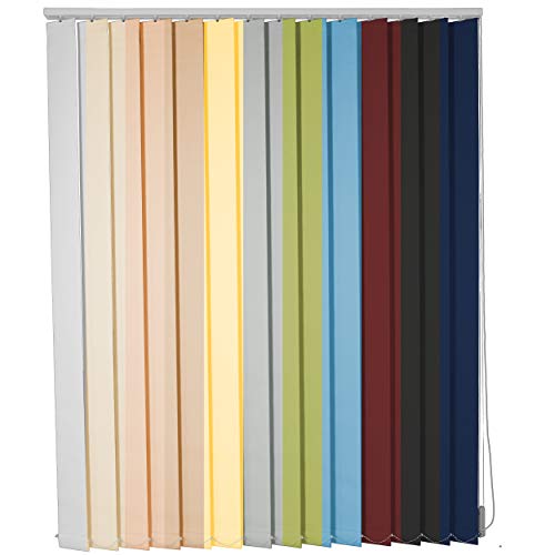 Lamellenvorhang auf Maß Vertikaljalousie viele Größen und Farben Stoff blickdicht lichtdurchlässig Tür Fenster Lamellen Rollo Schiebegardine (Breite 100,1-120 cm x Höhe 100,1-120 cm, Gelb) von etusimo