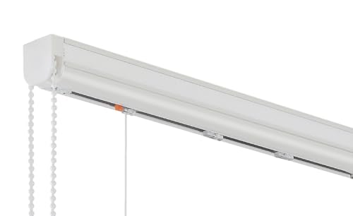 Raffrollo Technik Rollo Schiene ohne Stoff Faltrollo Raffvorhang Raffgardine Raffstore Seitenzugrollo Fensterrollo Türrollo (Breite: 85 cm, Kettenlänge: 175 cm, Bedienseite Links) von etusimo