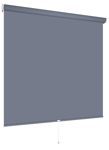 Springrollo Mittelzugrollo Schnapprollo Rollo | 13 Farben | Breite 62-202 cm Höhe 180 cm | Stoff Blickdicht lichtdurchlässig | Wand- und Deckenmontage (Größe 82 x 180 cm, Farbe Dunkelgrau, Grau) von etusimo