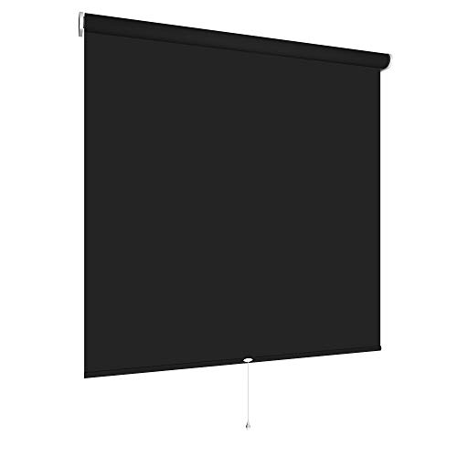 Springrollo Mittelzugrollo Schnapprollo viele Größen und Farben Montage Träger Metall Rollo Vorhang Blickdicht lichtdurchlässig Fenster Sonnenschutz Sichtschutz Blendschutz (100 x 180 cm, Schwarz) von etusimo