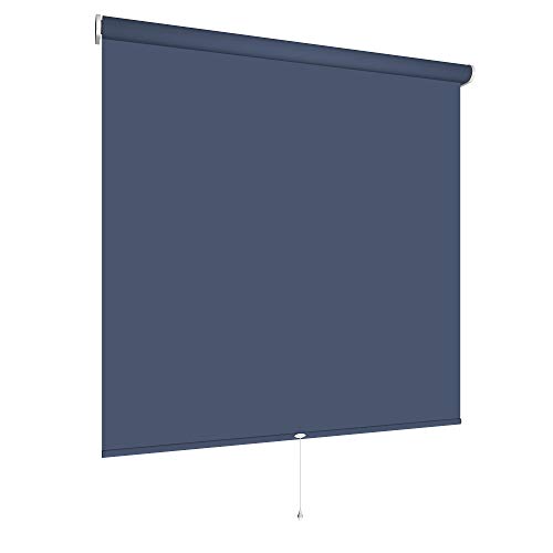 Springrollo Mittelzugrollo Schnapprollo viele Größen und Farben Montage Träger Metall Rollo Vorhang Blickdicht lichtdurchlässig Fenster Sonnenschutz Sichtschutz Blendschutz (70 x 180 cm, Dunkelblau) von etusimo