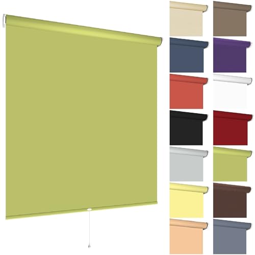 Springrollo Mittelzugrollo Schnapprollo viele Größen und Farben Montage Träger Metall Rollo Vorhang Blickdicht lichtdurchlässig Fenster Sonnenschutz Sichtschutz Blendschutz (90 x 180 cm, Blattgrün) Springrollo Mittelzugrollo Schnapprollo viele Größen und Farben Montage Träger Metall Rollo Vorhang Blickdicht lichtdurchlässig Fenster Sonnenschutz Sichtschutz Blendschutz (90 x 180 cm, Blattgrün) von etusimo