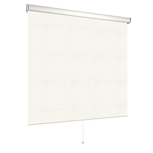 Springrollo Mittelzugrollo Schnapprollo viele Größen und Farben Montage Träger Metall Rollo Vorhang Blickdicht lichtdurchlässig Fenster Sonnenschutz Sichtschutz Blendschutz (110 x 180 cm, Cream) von etusimo