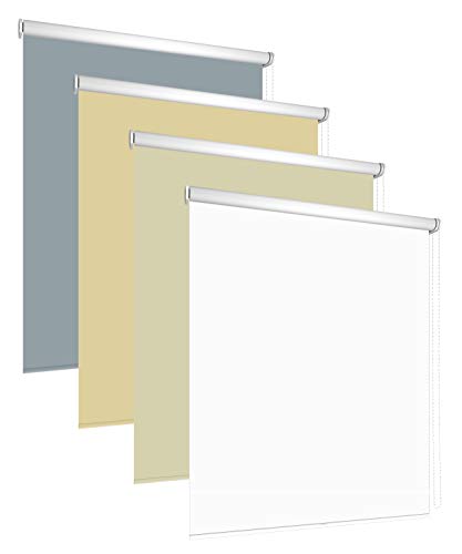 Thermorollo Verdunklungsrollo Tür Fenster Kettenzugrollo 4 Farben Breite 60-240 cm Stoff lichtundurchlässig verdunkelnd weiße Beschichtung Bedienung Seitenzug (230x160 cm, Seitenzug rechts/Weiß) von etusimo