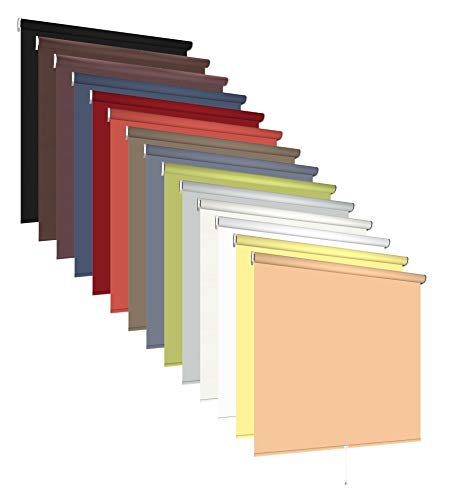 Verdunkelungsrollo Springrollo Klemmfix Rollo ohne Bohren 13 Farben lichtundurchlässig verdunkelnd abdunkelnd Fenster Klemmträger Klemmrollo Vorhang Verdunklung (Größe 102 x 180 cm, Farbe Cream) von etusimo