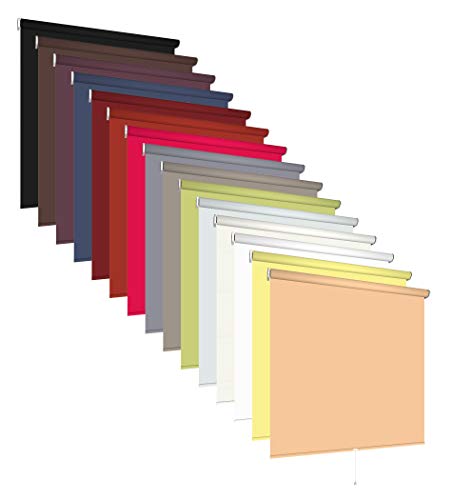 Verdunkelungsrollo Springrollo Klemmfix Rollo ohne Bohren 13 Farben lichtundurchlässig verdunkelnd abdunkelnd Fenster Klemmträger Klemmrollo Vorhang Verdunklung (Größe 122 x 180 cm, Farbe Weiß) von etusimo