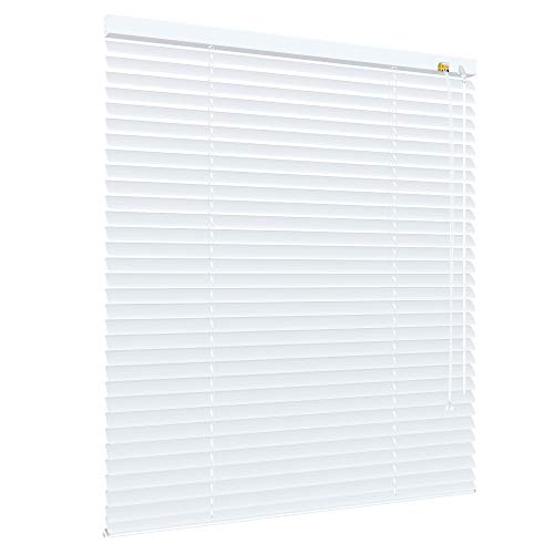 etusimo Alu Jalousie viele Größen und Farben Aluminium Lamellen Rollo Faltrollo Jalousette Wandmontage Deckenmontage Tür Fenster Sonnenschutz Sichtschutz Blendschutz Hitzeschutz (220 x 220 cm, Weiß) von etusimo