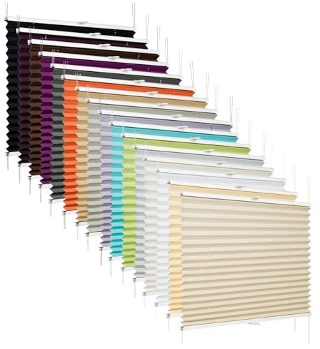 etusimo Plissee nach Maß ohne Bohren Klemmfix Faltrollo | Breite 20-50 cm x Höhe 200,1-250 cm, Farbe Dunkelgrau | Sonnenschutz Sichtschutz für Fenster und Tür von etusimo