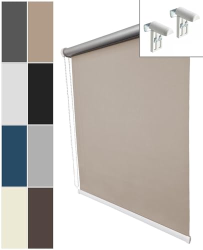 etusimo Klemmfix Thermorollo Verdunkelungsrollo ohne Bohren Seitenzugrollo Klemmrollo Fensterrollo Sonnenschutzrollo Rollo (95 x 170 cm, Creme) von etusimo