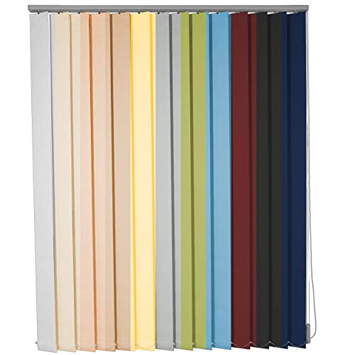 etusimo Lamellenvorhang Vertikaljalousie nach Maß 11 Farben Lamellen Blickdicht lichtdurchlässig Schiene Silber Tür Fenster Sonnenschutz Blendschutz (Breite 60,1-80 cm x Höhe 160,1-180 cm, Creme) von etusimo