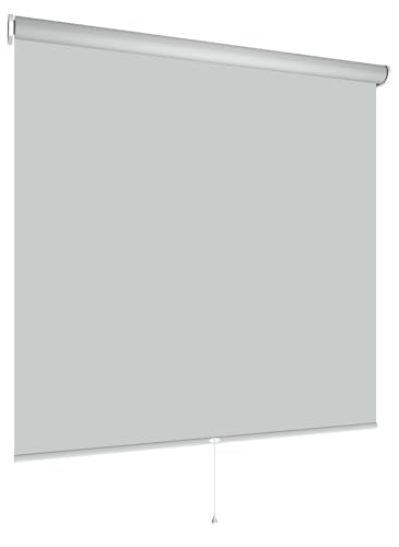 etusimo Springrollo Mittelzugrollo Schnapprollo Rollo | 13 Farben | Breite 62-202 cm Höhe 180 cm | Stoff Blickdicht lichtdurchlässig | Wand- und Deckenmontage (Größe 72 x 180 cm, Farbe Hellgrau) von etusimo