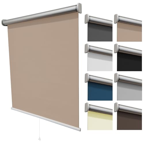 etusimo Thermorollo Verdunkelungsrollo Springrollo Fensterrollo Sonnenschutzrollo Rollo (120 x 180 cm, Beige) von etusimo