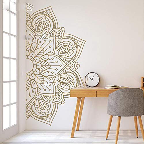 allah wandtattoo groß Mandala in halber Größe Ornament marokkanischen Yoga Thema Aufkleber Studio Dekoration Wand Kunst Dekor für Zuhause für Yoga Studio von euenry