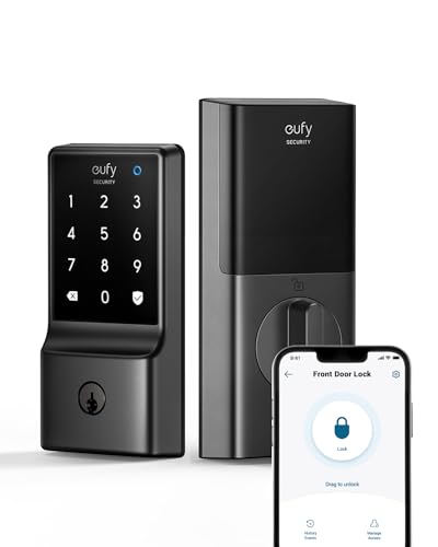 eufy Security C210(E110) Smart Lock, 5-in-1 Keyless Entry Door Lock, Built-in WiFi Deadbolt, Smart Door Lock, No Bridge Required, Easy Installation, Touchscreen Keypad, App Remote Control, BHMA Cert. von eufy Security