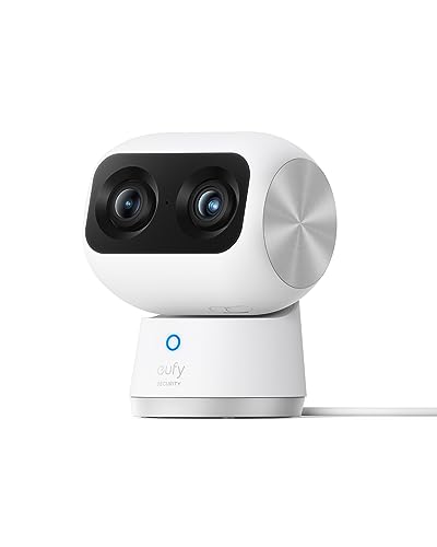 eufy Security Indoor Cam S350, Dual Kameras, 4K UHD Auflösung, Überwachungskamera mit 8× Zoom und 360° PTZ, Mensch/Tier KI, Ideal für Babyphone/Haustierkamera/Hausüberwachung, Dual-Band Wi-Fi 6 von eufy Security