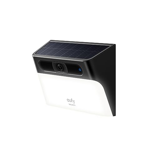 eufy Security Solar Wall Light Cam S120, kabellose 2K Solar Überwachungskamera aussen, nachhaltige Stromversorgung, bewegungsaktiviertes Licht, KI-Erkennung, wasserdicht, Spotlight, ohne Gebühren von eufy Security