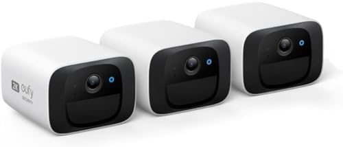 eufy Security SoloCam C210, Überwachungskamera aussen, 2K Auflösung, ohne monatliche Kosten, kabellos, 2,4 GHz WLAN, Gebührenfreie Nutzung, Kompatibel mit HomeBase 3, 3 Pack von eufy Security